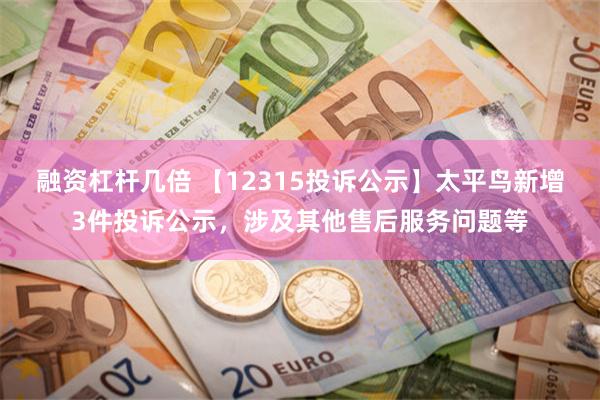 融资杠杆几倍 【12315投诉公示】太平鸟新增3件投诉公示，涉及其他售后服务问题等