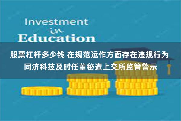 股票杠杆多少钱 在规范运作方面存在违规行为 同济科技及时任董秘遭上交所监管警示