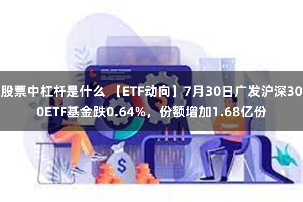 股票中杠杆是什么 【ETF动向】7月30日广发沪深300ETF基金跌0.64%，份额增加1.68亿份