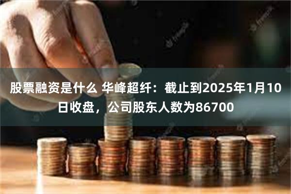 股票融资是什么 华峰超纤：截止到2025年1月10日收盘，公司股东人数为86700